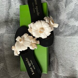 Kate Spade Black and Cream Floral Women's Shoes